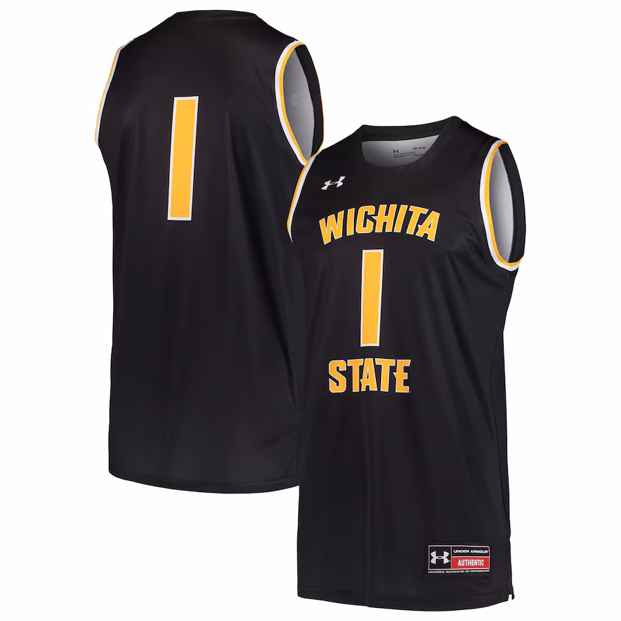 #1 Wichita State Shockers Under Armour Basketball Replica Jersey - Black - ujerseystore