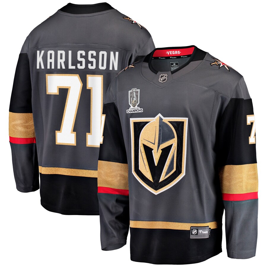 Men's Vegas Golden Knights William Karlsson Fanatics Branded Black 2023 Stanley Cup Champions Alternate Breakaway Player Jersey - ujerseystore