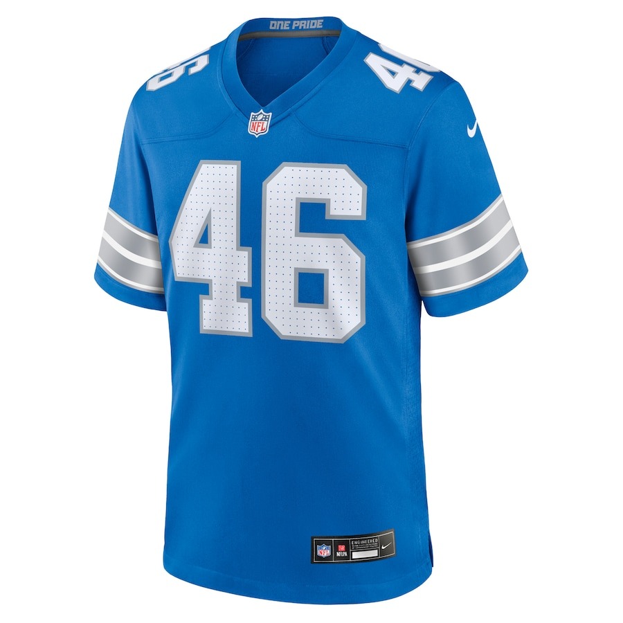 Men's Detroit Lions Jack Campbell Nike Blue Game Jersey - ujerseystore