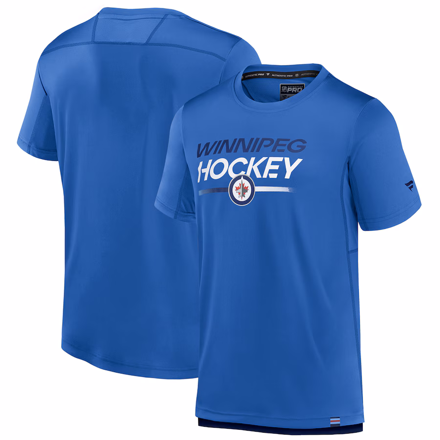 Men's Winnipeg Jets Fanatics Blue Anniversary T-Shirt - ujerseystore