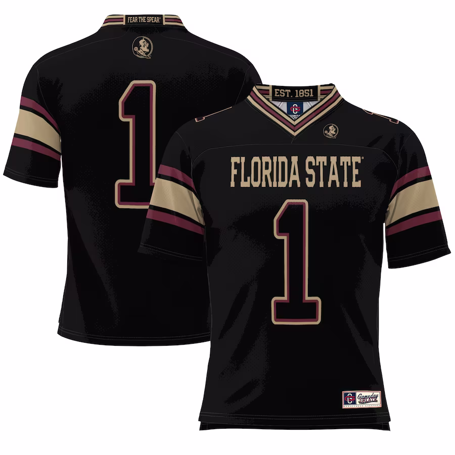 #1 Florida State Seminoles GameDay Greats Endzone Football Jersey - Black - ujerseystore