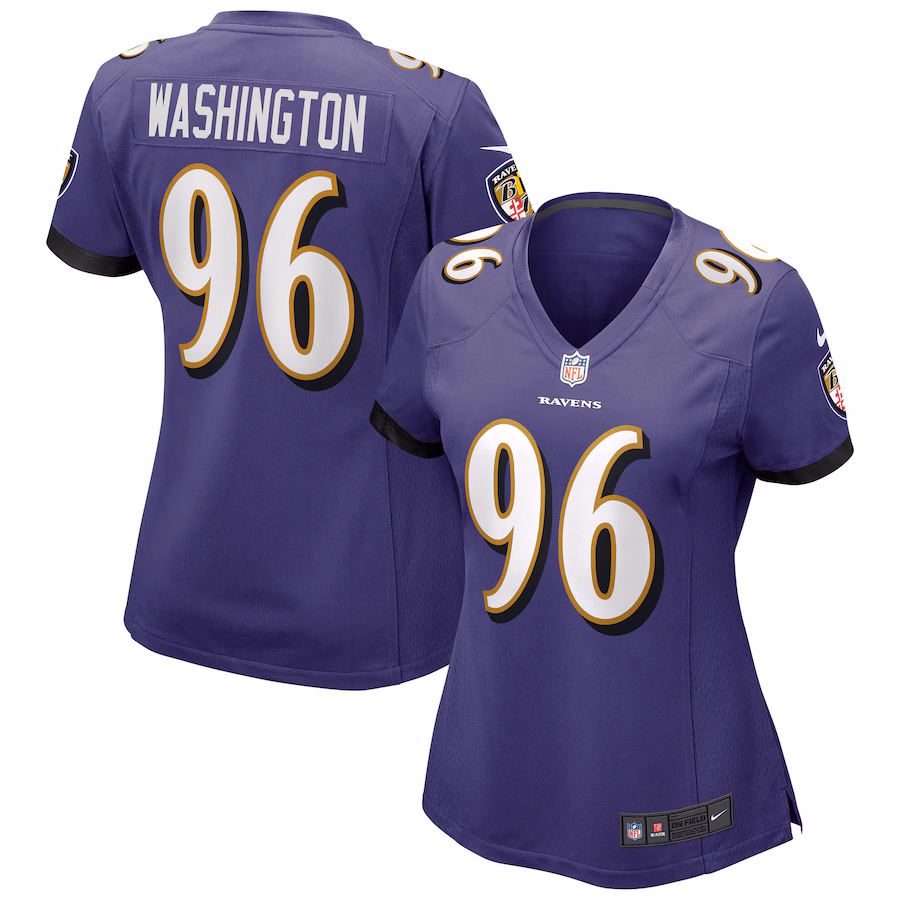 Women's Baltimore Ravens Broderick Washington Nike Purple Game Jersey - ujerseystore