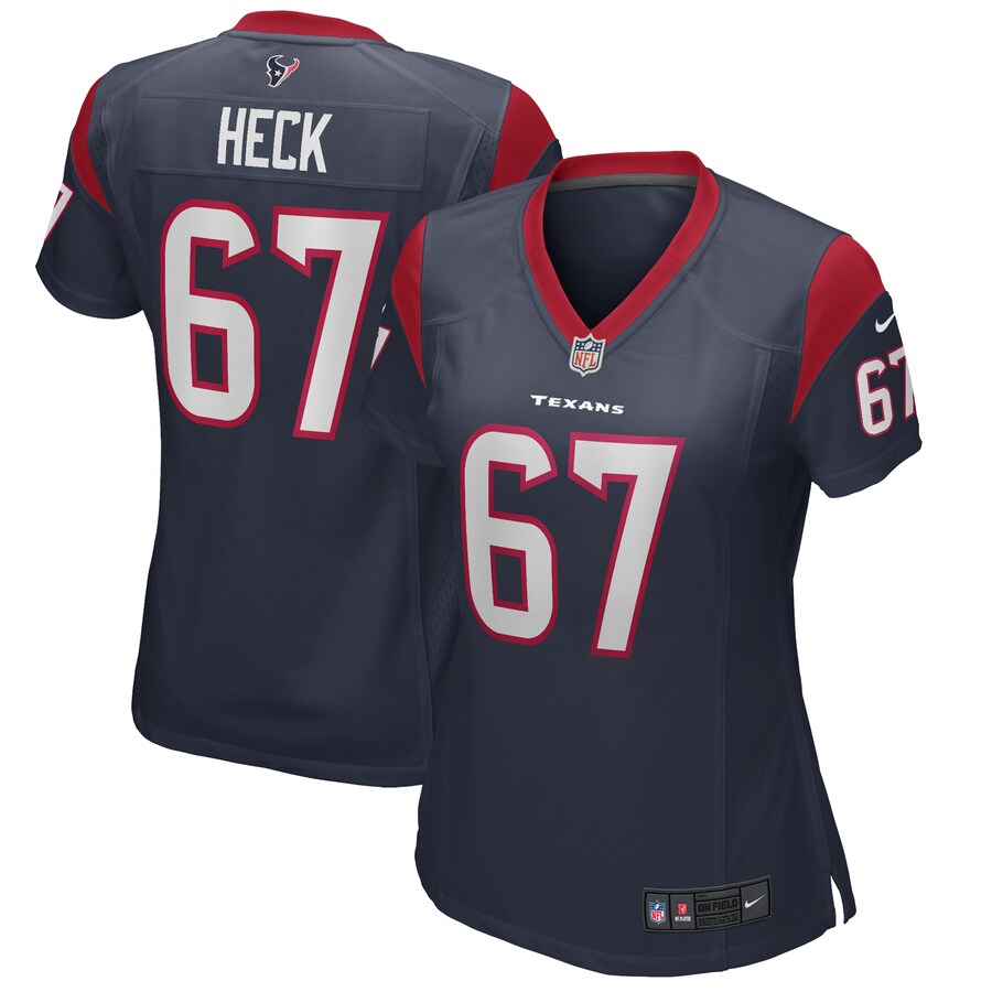 Women's Houston Texans Charlie Heck Nike Navy Game Jersey - ujerseystore