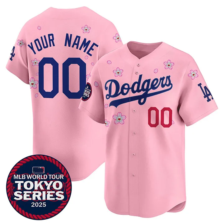 Nike x Takashi Murakami x MLB World Tour Tokyo Series 2025 Dodgers Tokyo Home Custom Jersey - ujerseystore