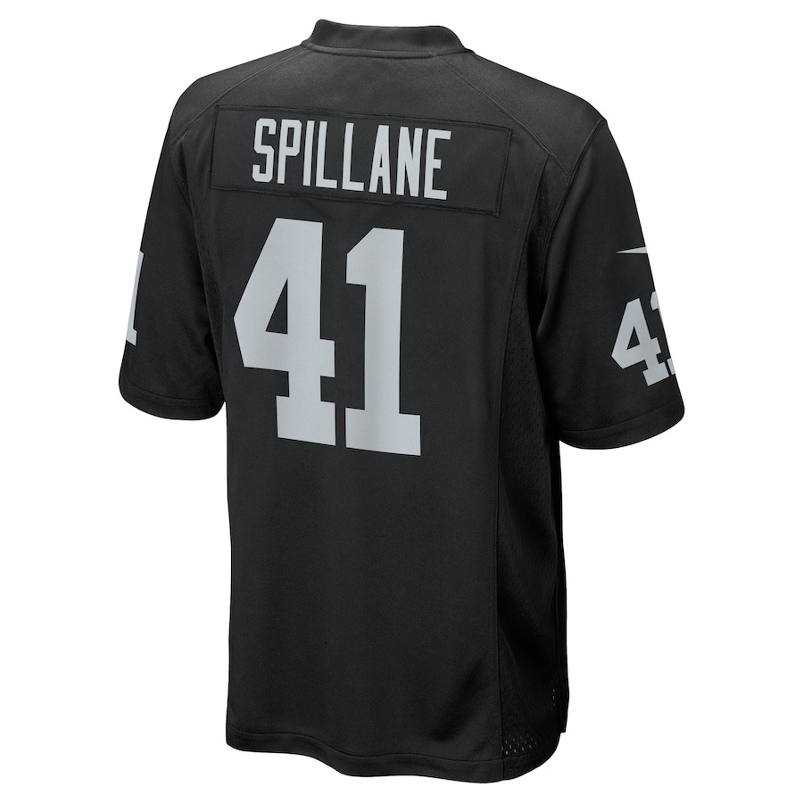Men's Las Vegas Raiders Robert Spillane Nike Black Game Player Jersey - ujerseystore