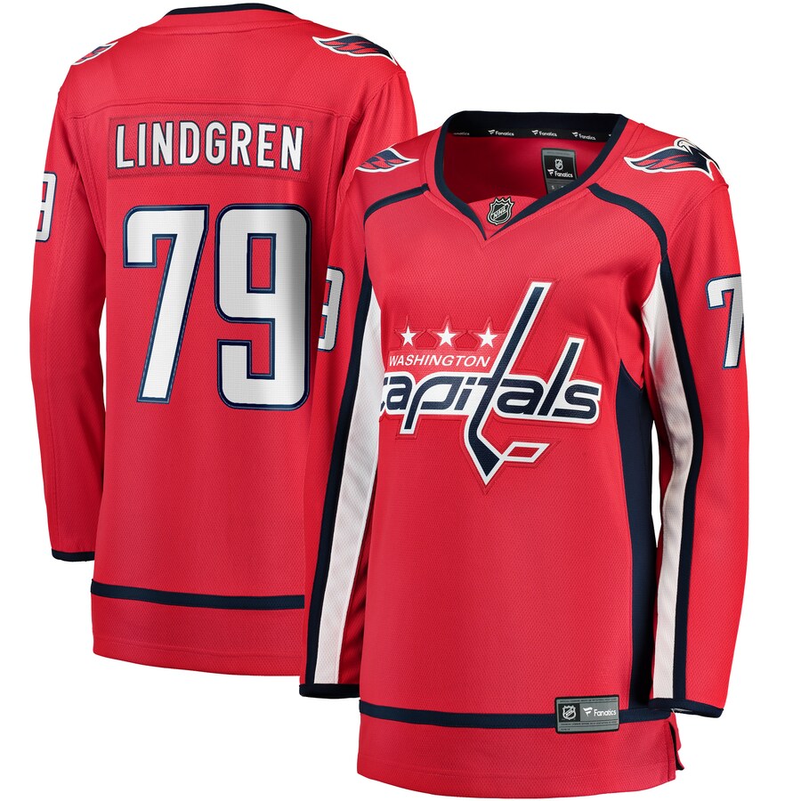 Women's Washington Capitals Charlie Lindgren Fanatics Branded Red Home Breakaway Player Jersey - ujerseystore