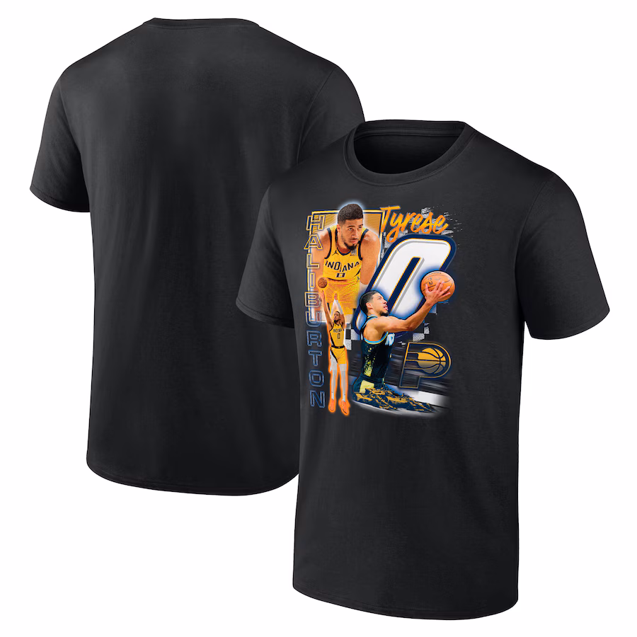 Men's Indiana Pacers Tyrese Haliburton Black Notorious 3.0 Player T-Shirt - ujerseystore