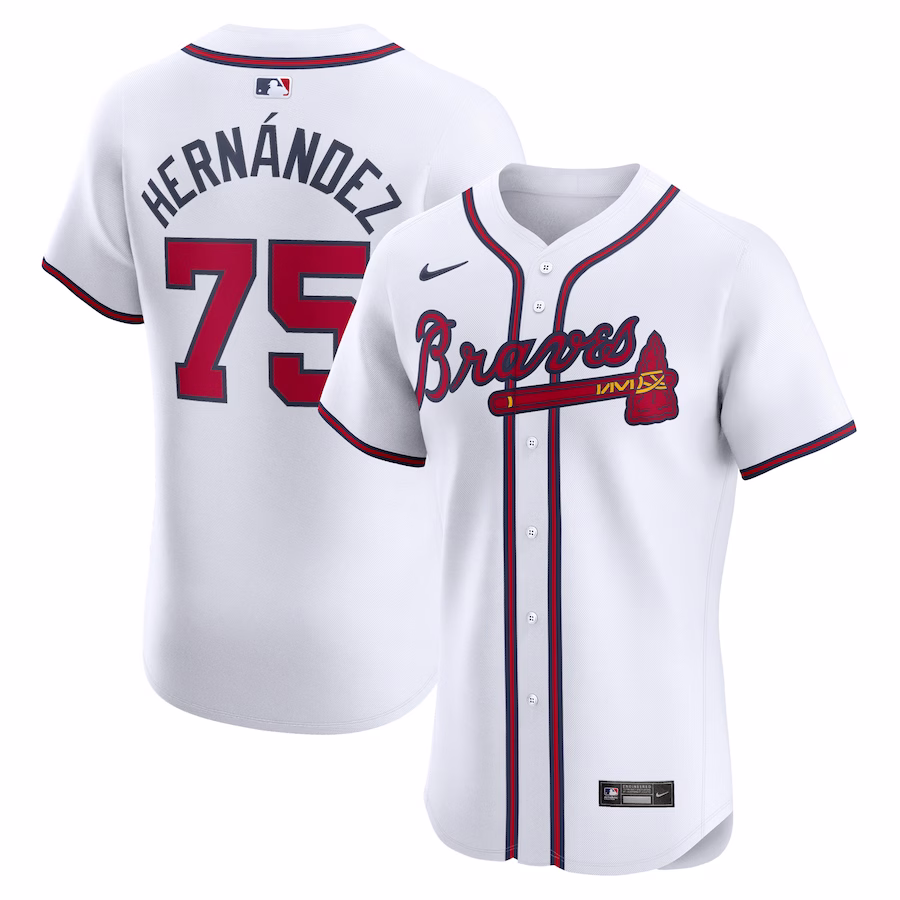 Men's Atlanta Braves Daysbel Hernandez Nike White Home Elite Player Jersey - ujerseystore