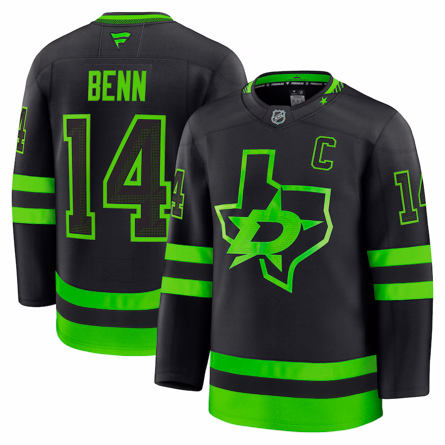 Men's Dallas Stars Jamie Benn Fanatics Black Alternate Premium Jersey - ujerseystore