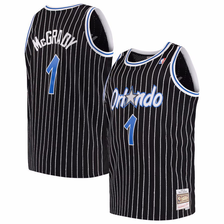 Men's Orlando Magic Tracy McGrady Mitchell & Ness Black 2003/04 Big & Tall Hardwood Classics Swingman Jersey - ujerseystore