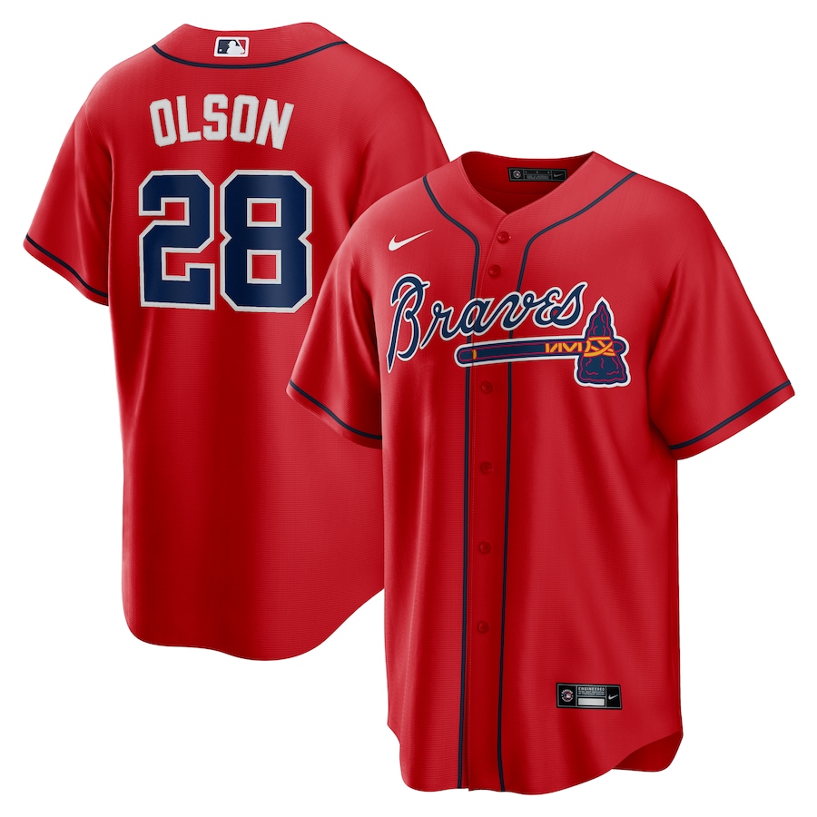 Men's Atlanta Braves Matt Olson Nike Red Alternate Replica Player Jersey - ujerseystore