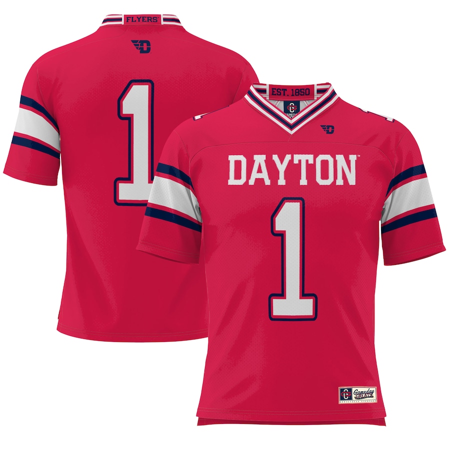 #1 Dayton Flyers GameDay Greats Youth Endzone Football Jersey - Red - ujerseystore