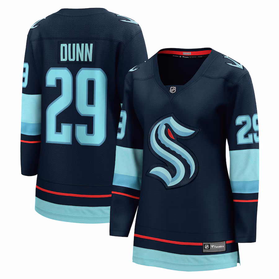 Women's Seattle Kraken Vince Dunn Fanatics Deep Sea Blue Home Breakaway Player Jersey - ujerseystore
