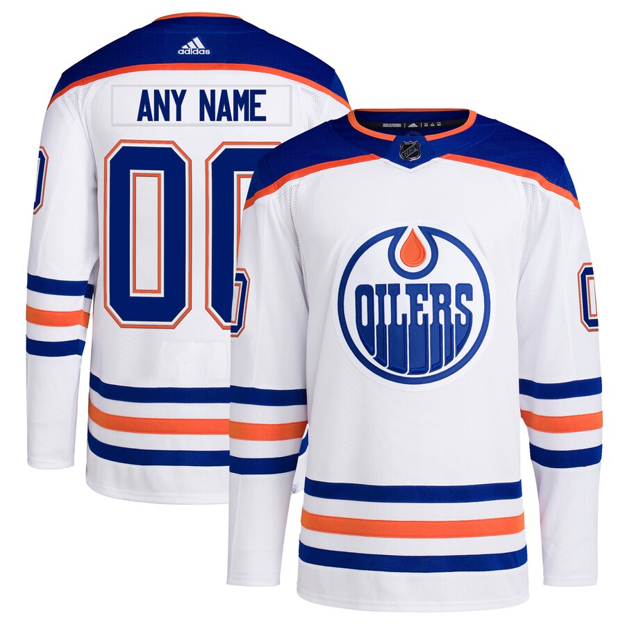 Men's Edmonton Oilers adidas White Away Primegreen Authentic Pro Custom Jersey - ujerseystore