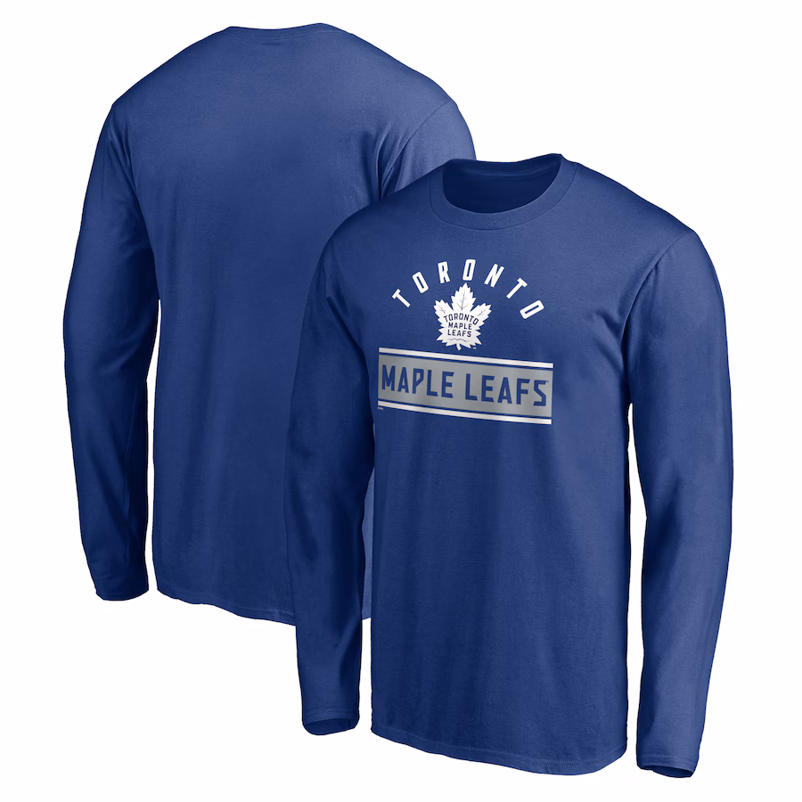 Men's Toronto Maple Leafs Blue Team Arch Knockout Long Sleeve T-Shirt - ujerseystore