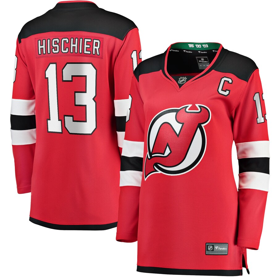Women's New Jersey Devils Nico Hischier Fanatics Branded Red Home Premier Breakaway Player Jersey - ujerseystore