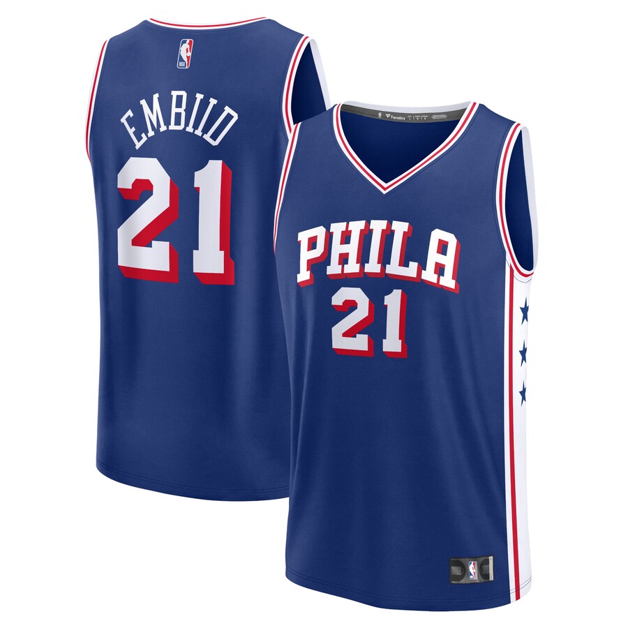 Men's Philadelphia 76ers Joel Embiid Fanatics Royal Fast Break Replica Jersey - Icon Edition - ujerseystore