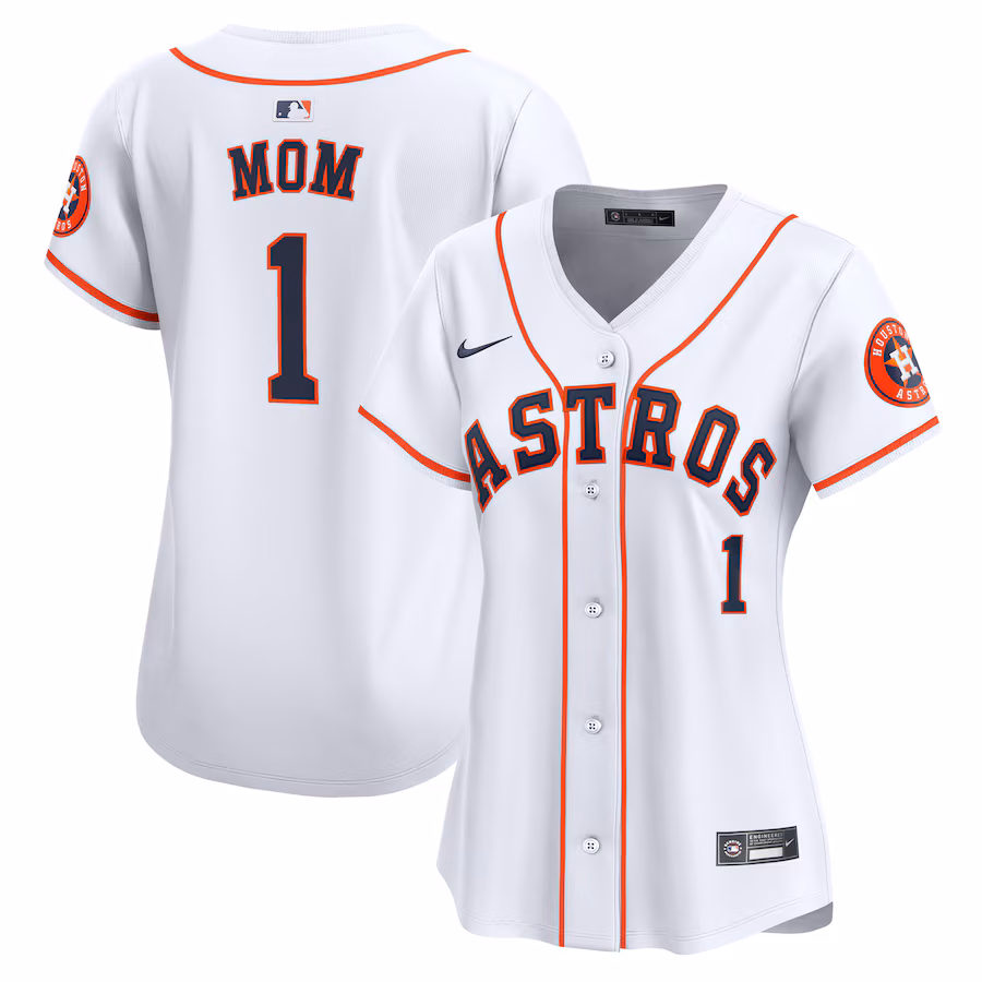 Women's Houston Astros Nike White #1 Mom Home Limited Jersey - ujerseystore