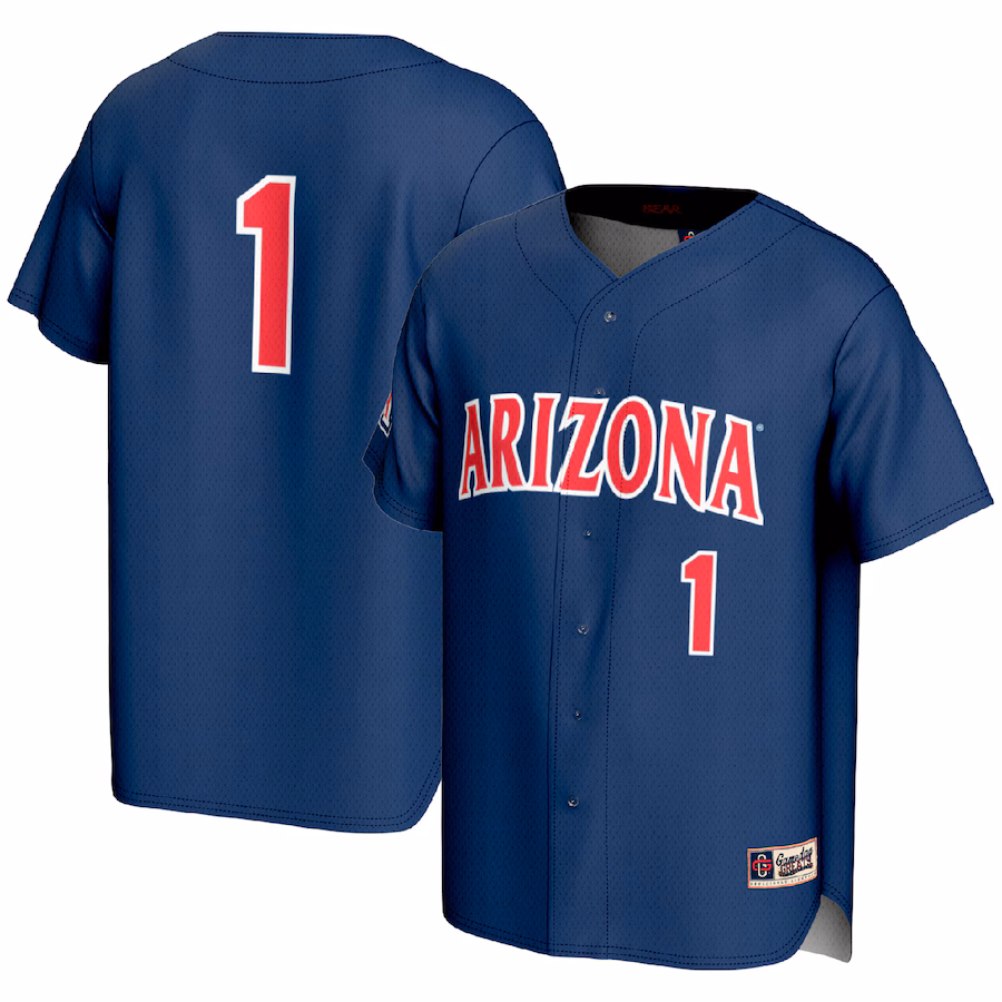 Men's GameDay Greats #1 Navy Arizona Wildcats Lightweight Baseball Fashion Jersey - ujerseystore