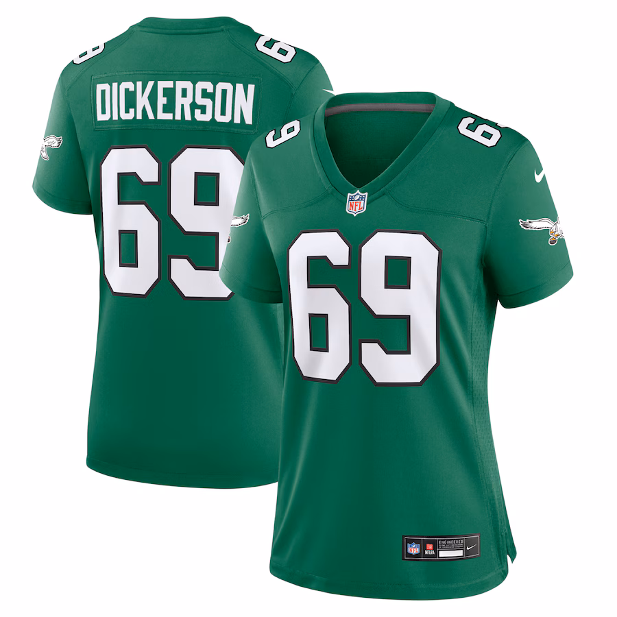 Women's Philadelphia Eagles Landon Dickerson Nike Kelly Green Alternate Game Jersey - ujerseystore