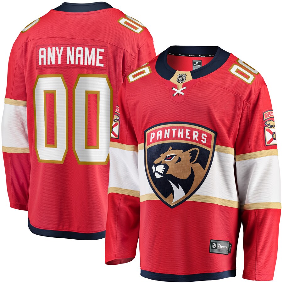 Youth Florida Panthers Fanatics Branded Red Home Breakaway Custom Jersey - ujerseystore
