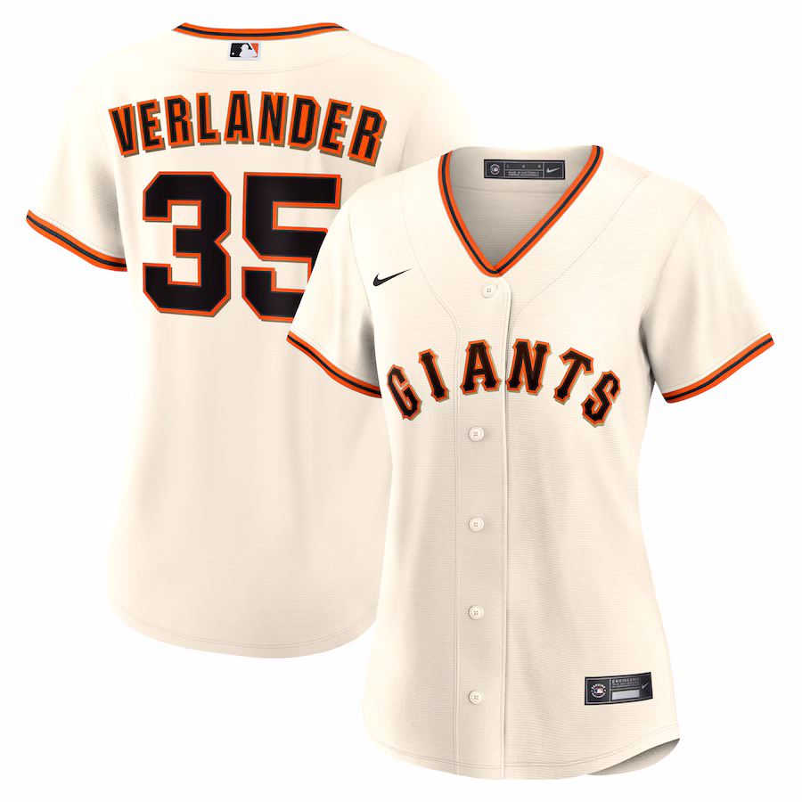 Women's San Francisco Giants Justin Verlander Nike Cream Home Replica Jersey - ujerseystore