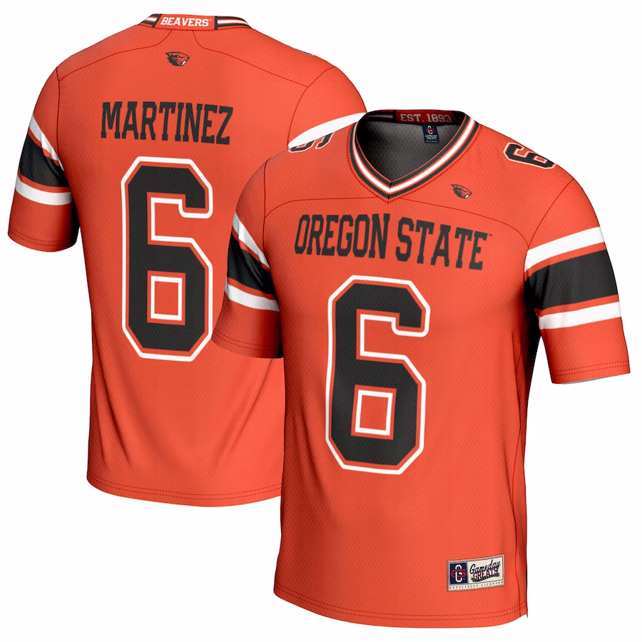 Damien Martinez Oregon State Beavers GameDay Greats Youth NIL Player Football Jersey - Orange - ujerseystore