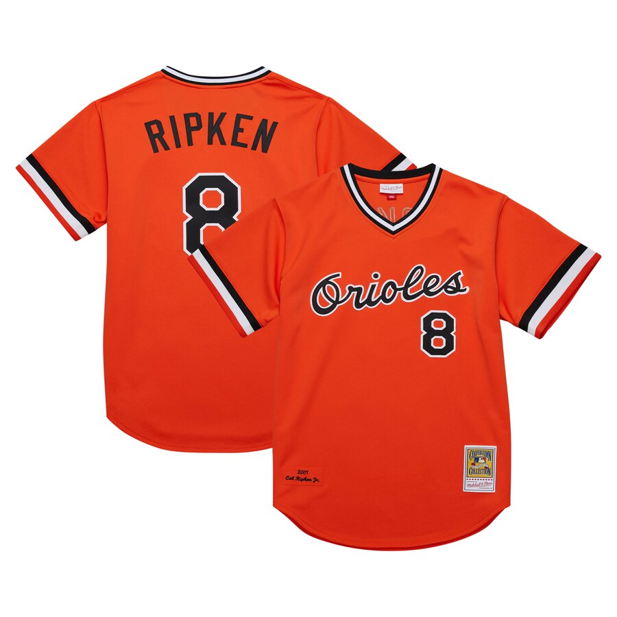 Men's Baltimore Orioles Cal Ripken Jr. Mitchell & Ness Orange 2001 Cooperstown Collection Authentic Throwback Jersey - ujerseystore