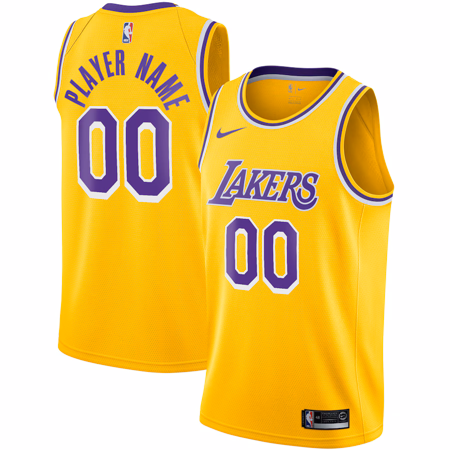Men's Los Angeles Lakers Nike Gold 2020/21 Swingman Custom Jersey - Icon Edition - ujerseystore