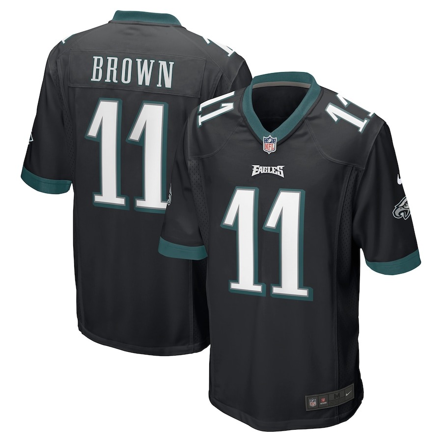 Men's Philadelphia Eagles A.J. Brown Nike Black Game Jersey - ujerseystore