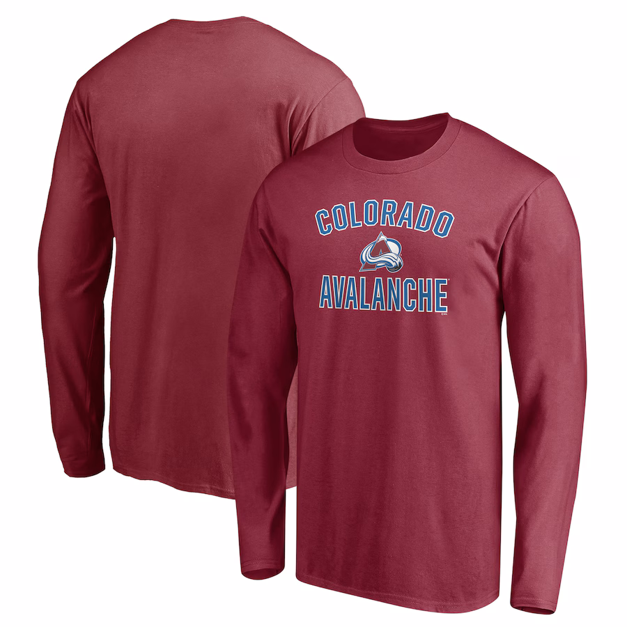 Men's Colorado Avalanche Burgundy Victory Arch Long Sleeve T-Shirt - ujerseystore
