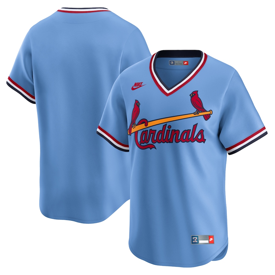 Men's St. Louis Cardinals Nike Light Blue Cooperstown Collection Limited Jersey - ujerseystore