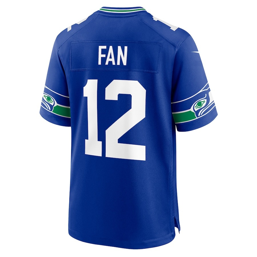 Men's Seattle Seahawks 12s Nike Royal Throwback Player Game Jersey - ujerseystore