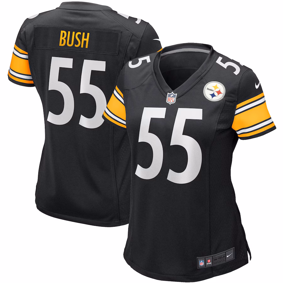Women's Pittsburgh Steelers Devin Bush Nike Black Player Jersey - ujerseystore