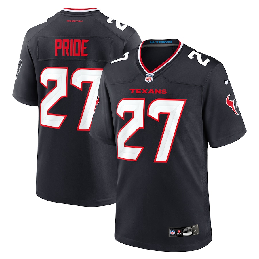 Men's Houston Texans Troy Pride Nike  Navy Team Game Jersey - ujerseystore