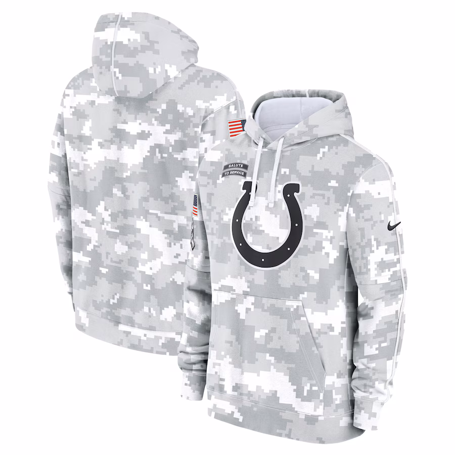 Men's Indianapolis Colts Nike Arctic Camo 2024 Salute to Service Club Fleece Pullover Hoodie - ujerseystore