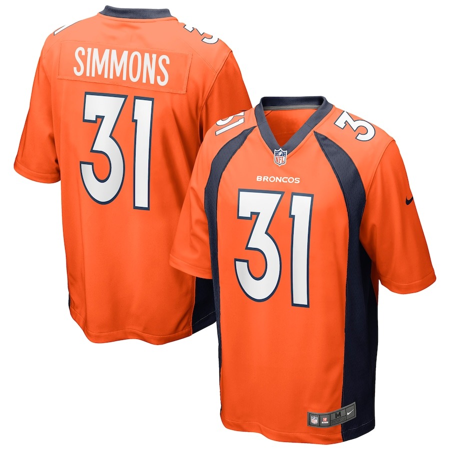 Men's Denver Broncos Justin Simmons Nike Orange Game Jersey - ujerseystore