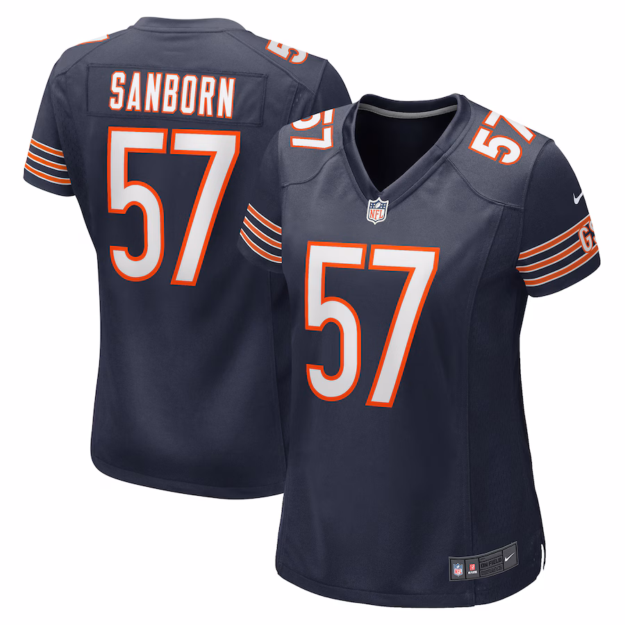 Women's Chicago Bears Jack Sanborn Nike Navy Game Player Jersey - ujerseystore