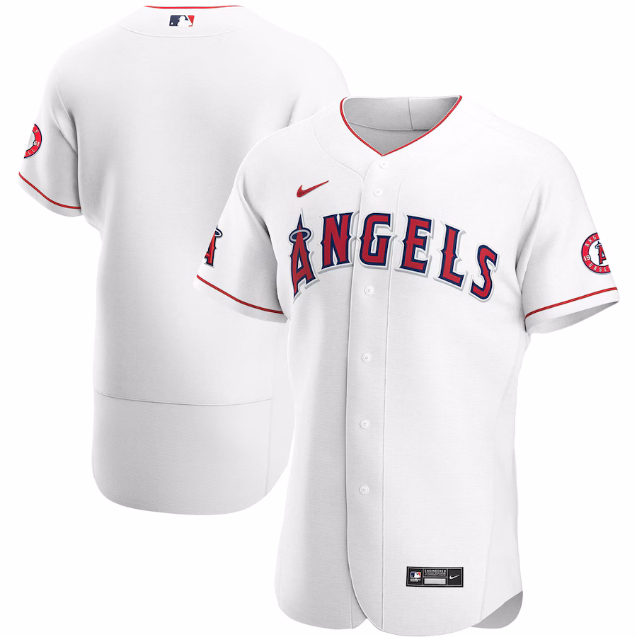 Men's Los Angeles Angels Nike White Home Authentic Team Jersey - ujerseystore