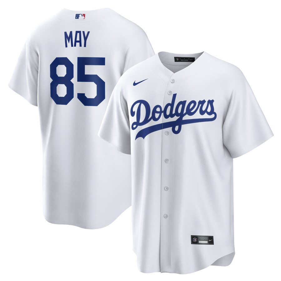 Men's Los Angeles Dodgers Dustin May Nike White Home Replica Jersey - ujerseystore