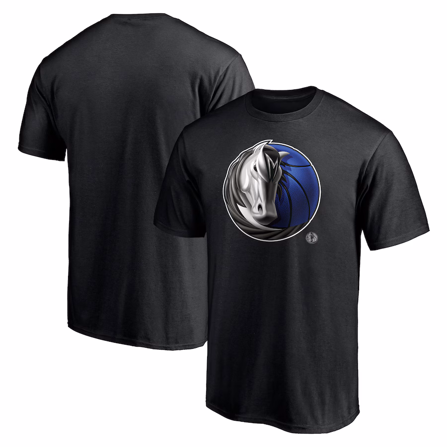 Men's Dallas Mavericks  Black Midnight Mascot T-Shirt - ujerseystore