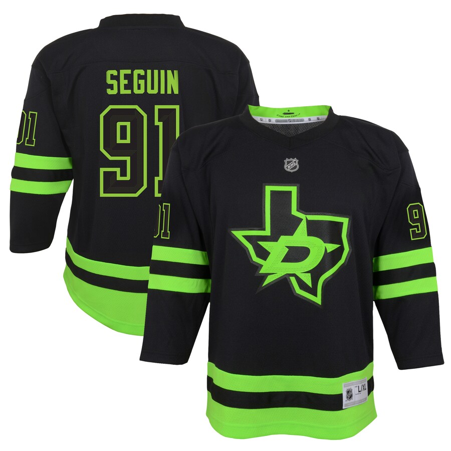 Youth Dallas Stars Tyler Seguin Black 2020/21 Alternate Replica Player Jersey - ujerseystore