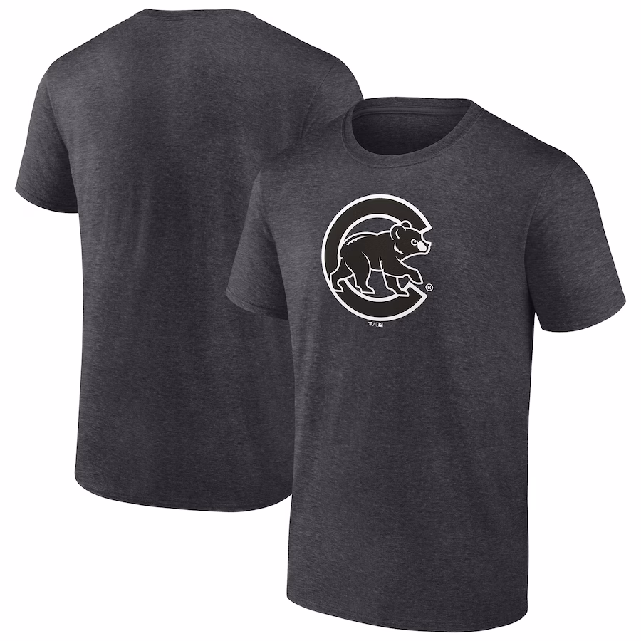 Men's Chicago Cubs Charcoal Monochrome T-Shirt - ujerseystore