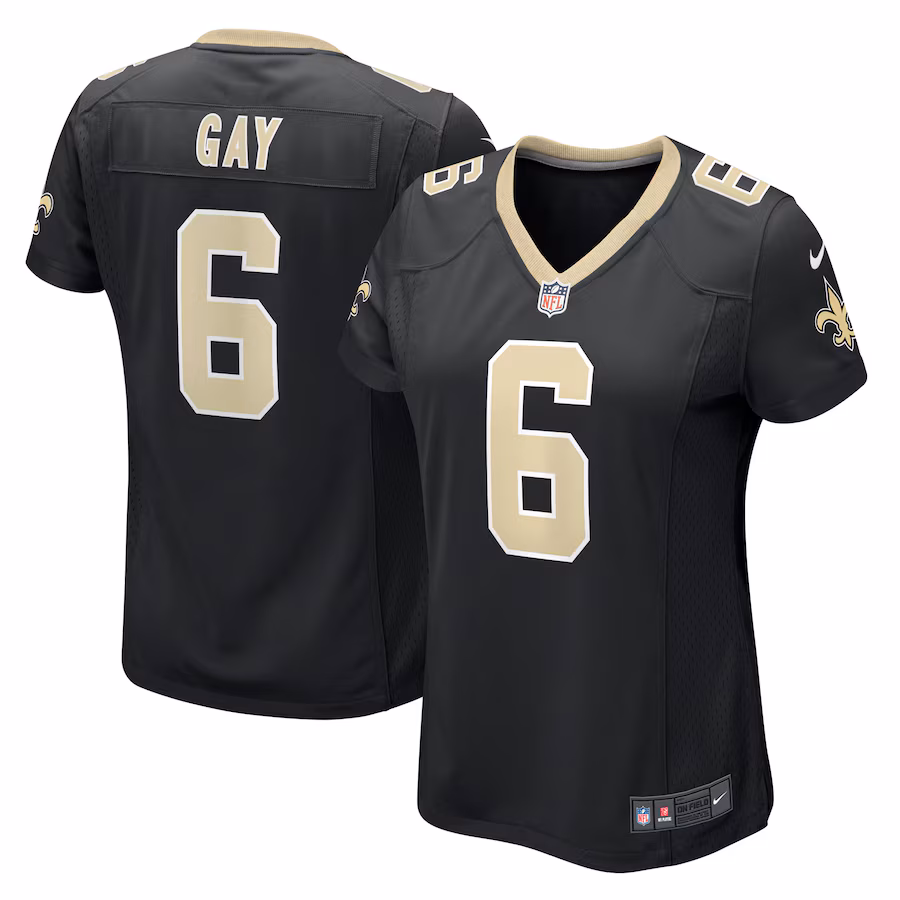 Women's New Orleans Saints Willie Gay Nike Black Game Jersey - ujerseystore