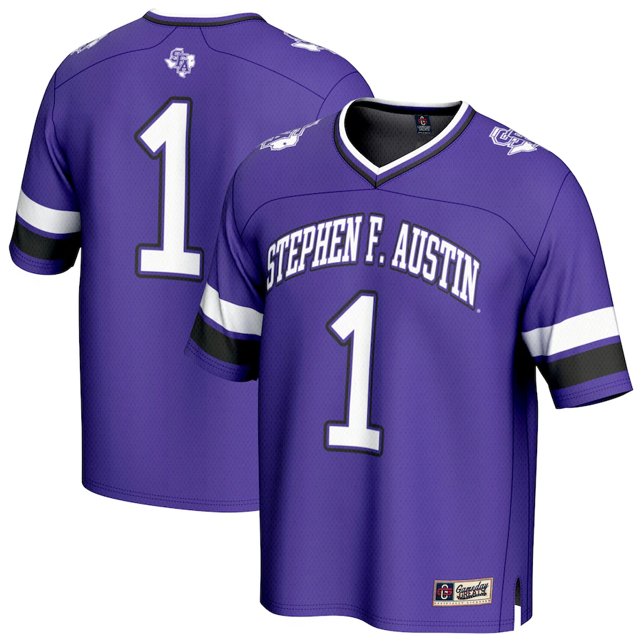 Youth GameDay Greats #1 Purple Stephen F Austin Lumberjacks Lightweight Collegiate Football Fashion Jersey - ujerseystore