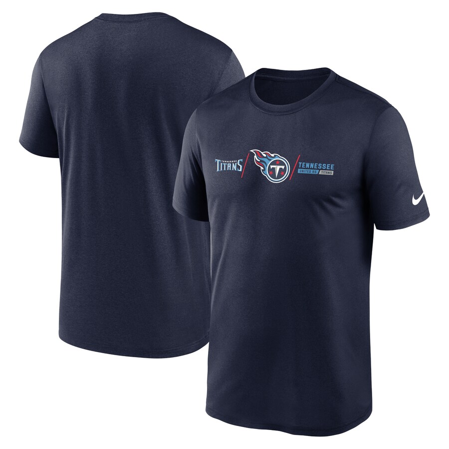 Men's Tennessee Titans Nike Navy Horizontal Lockup Legend Performance T-Shirt - ujerseystore