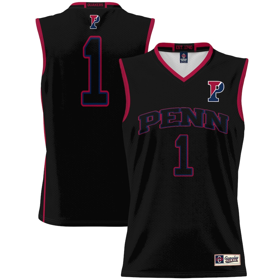 Unisex GameDay Greats #1 Black Pennsylvania Quakers Lightweight Basketball Jersey - ujerseystore