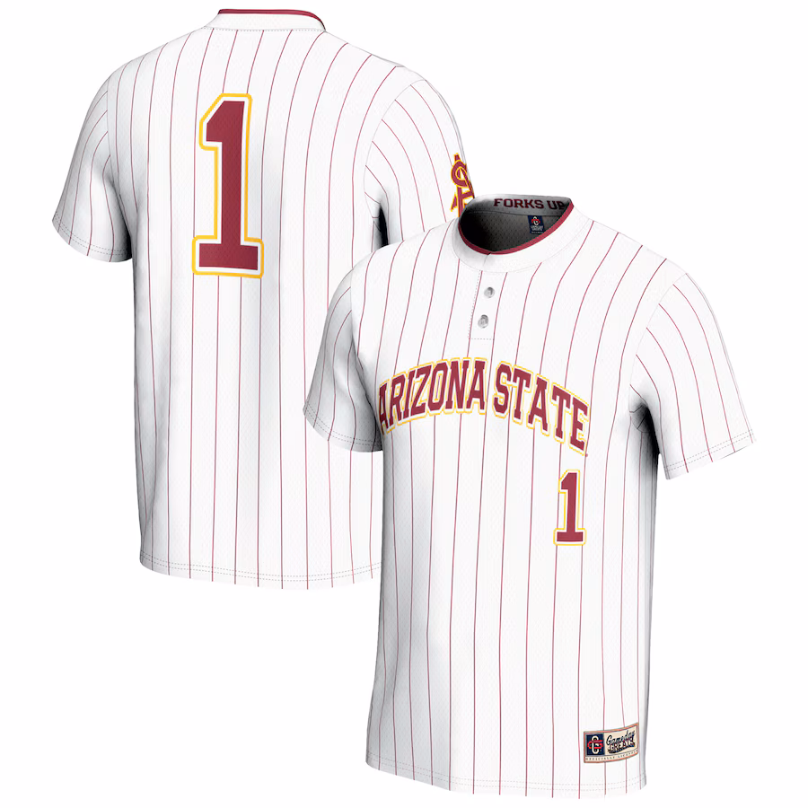 Youth GameDay Greats #1 White Arizona State Sun Devils Lightweight Softball Jersey - ujerseystore