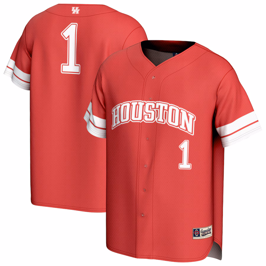 Unisex GameDay Greats #1 Red Houston Cougars Collegiate Baseball Fashion Jersey - ujerseystore