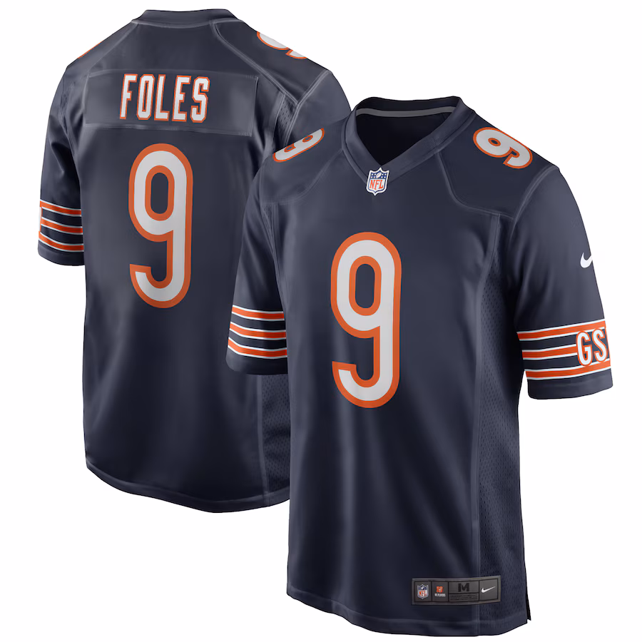 Men's Chicago Bears Nick Foles Nike Navy Game Player Jersey - ujerseystore